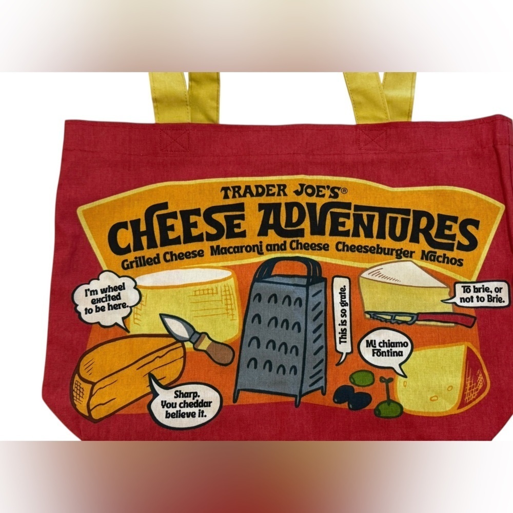 Trader Joe’s “Cheese Adventures” Canvas Tote Bag – Double-Sided Print (NWT) - Picture 2 of 2